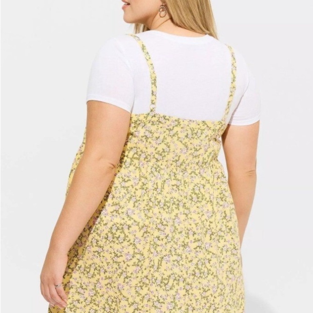 Torrid Yellow Floral Mini Dress - Picture 3 of 13
